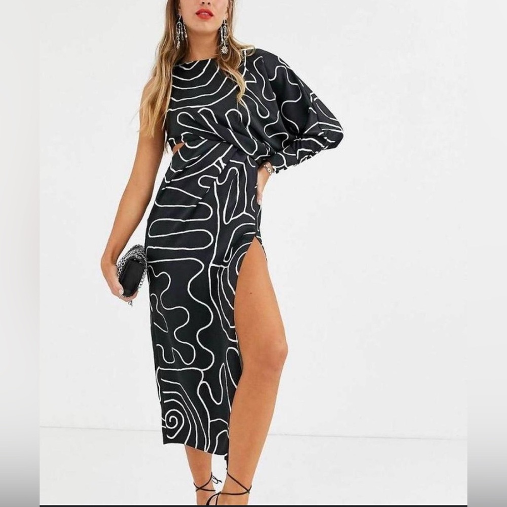 ASOS Design Copenhagen One Sleeve formal dress